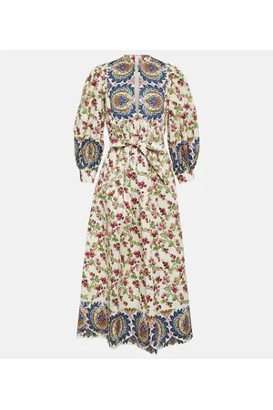 Etro Vestido midi en mezcla de algodón