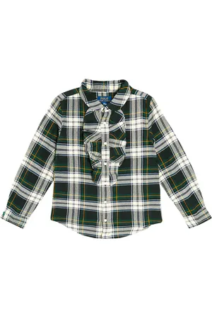 Ralph Lauren Camisa de algodón con volantes