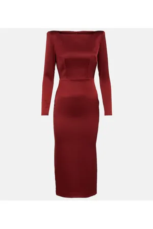 ALEX PERRY Vestido midi de crepé satén