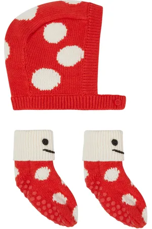 Stella McCartney Bebé - set de gorro y calcetines en algodón y lana