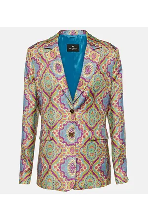 Etro Blazer de botonadura simple de seda
