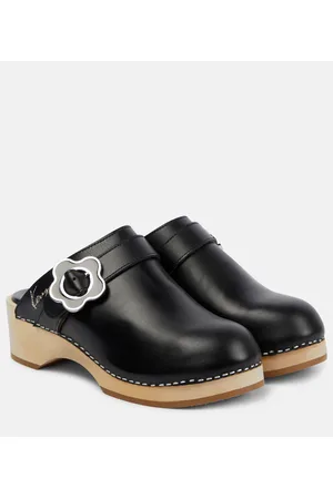Kenzo Zuecos de piel con hebilla