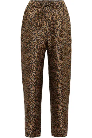 Nanushka Pantalones de seda estampados
