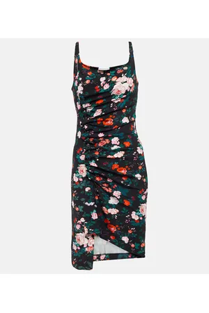 Paco rabanne Vestido corto de jersey fruncido floral