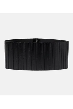 Alaïa Alaïa Cinturón corsé de piel a rayas