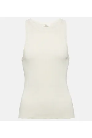 CO Tank top de seda acanalado