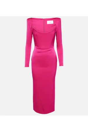 ALEX PERRY Vestido midi de crepé satén
