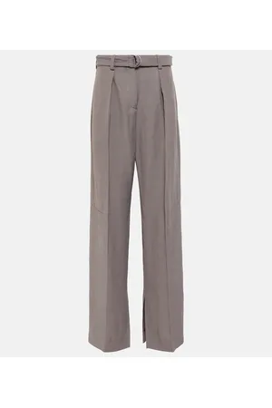 Jil Sander Pantalones en lona de tiro alto