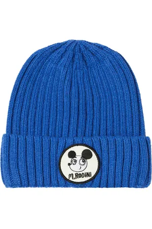 Mini Rodini Gorro de lana y algodón acanalado