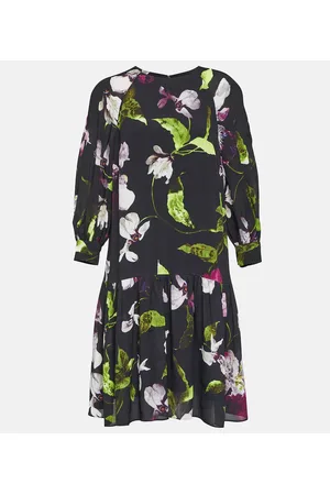 Erdem Vestido corto floral de crepé