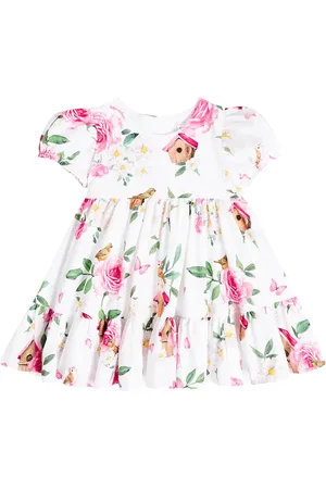 MONNALISA Bebé - vestido de algodón floral a capas