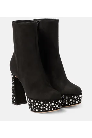 Gianvito Rossi Botas Crystal Holly de ante con cristales