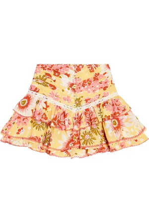 POUPETTE ST BARTH Falda Alizee de algodón floral con volantes