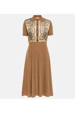 Etro Vestido midi de cachemir, lana y seda