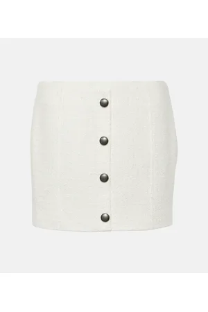 Alessandra Rich Minifalda de tweed bouclé a cuadros