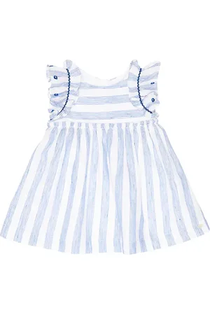 Tartine Et Chocolat Bebé - vestido de algodón y lino a rayas