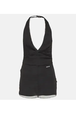 Miu Miu Top de chifón con cuello halter