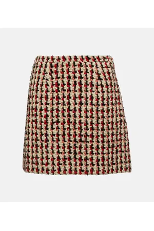 Etro Minifalda en tweed de lana a cuadros