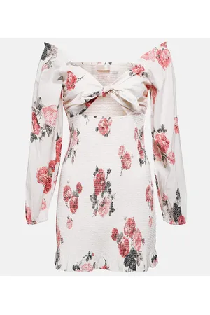 LOVESHACKFANCY Vestido corto Kyndra de algodón floral