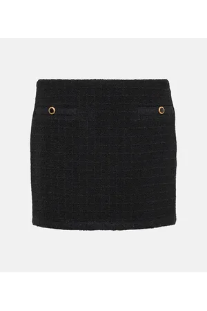 Alessandra Rich Minifalda de tweed a cuadros