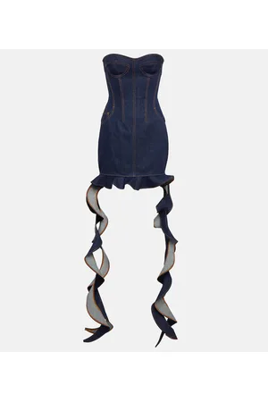 DAVID KOMA Vestido corto en denim