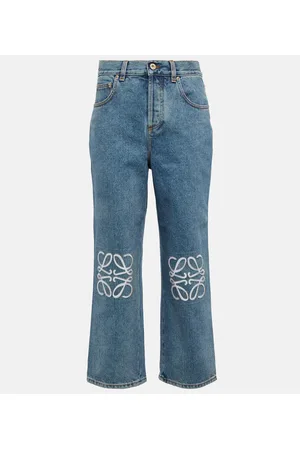 Loewe Jeans cropped con anagrama de tiro alto