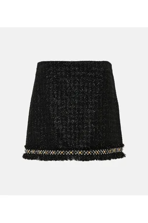 VERSACE Minifalda de tweed adornada