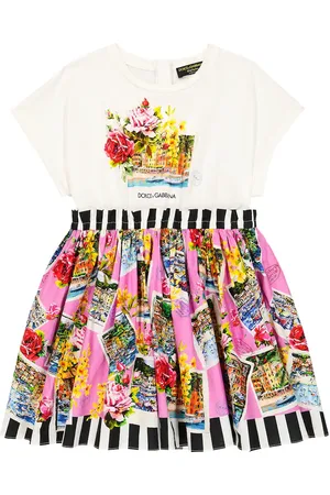 Dolce & Gabbana Portofino vestido de algodón estampado