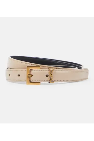 Saint Laurent Cinturón fino Cassandre de piel