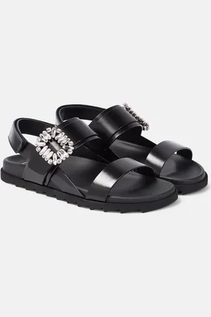 Roger Vivier Sandalias Slidy Viv‘ de piel adornadas