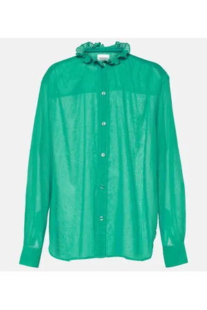 Marant Etoile Camisa de algodón ribeteado con volantes