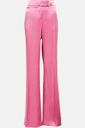 Tom Ford Pantalones anchos de satén de tiro alto