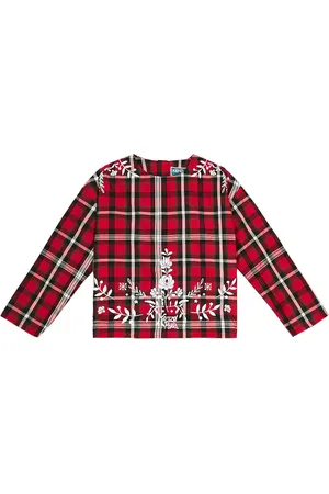 Kenzo Camisa de algodón con tartán