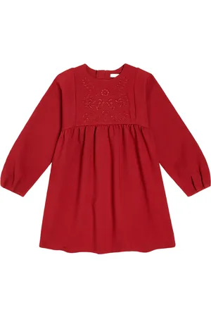 Chloé Chloé Kids Vestido en mezcla de algodón bordado