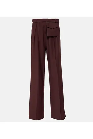 AYA MUSE Pantalones rectos Sylvia de lana de tiro medio