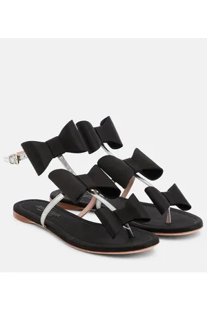 Giambattista Valli Sandalias Pop Bow de satén y piel