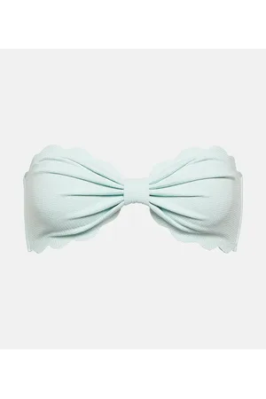 Marysia Top de bikini bandeau Antibes festoneado
