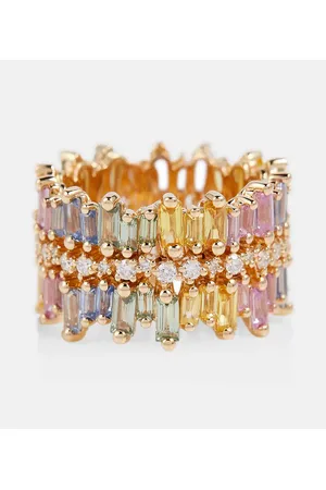 Suzanne Kalan Anillo de oro de 18 ct con zafiros y diamantes