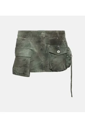 The Attico Minifalda cargo en denim de tiro bajo