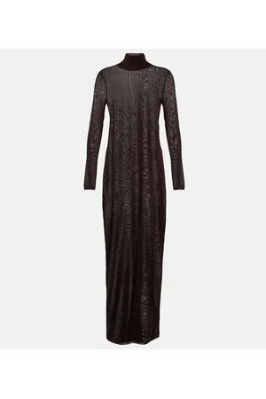 Alaïa Alaïa Vestido largo de punto de cuello alto