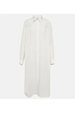 Totême Vestido camisero en jacquard a rayas