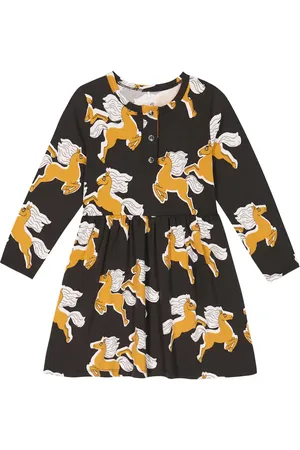 Mini Rodini Vestido en mezcla de algodón estampado