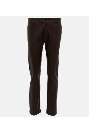 PETAR PETROV Pantalones Gonda de piel de tiro bajo