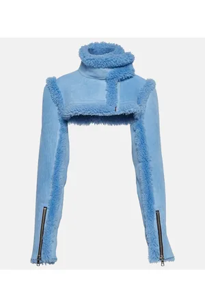 LAQUAN SMITH Chaqueta cropped de piel con borrego