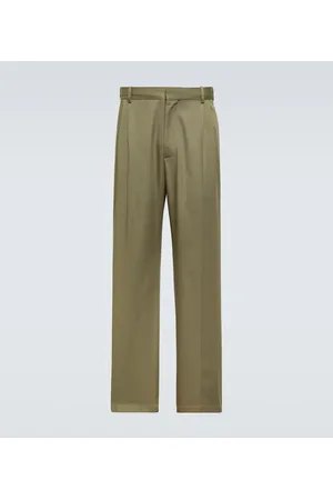 Loewe Pantalones anchos de algodón plisados