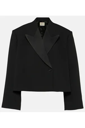 Khaite Blazer Raymond de satén cropped