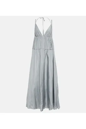 Joseph Vestido largo Darnley de seda fruncido