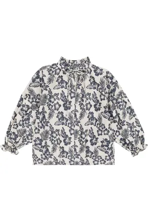 The New Society Blusa Olivia de lino y algodón floral