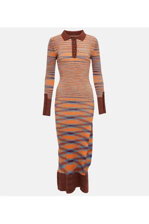Jacquemus Vestido midi La Robe Zucca a rayas