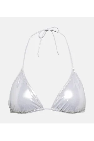 Reina Olga Top de bikini Love Triangle de lamé